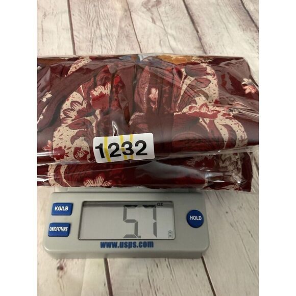 Lucky Brand Womens Medium M Maroon Floral Bishop Sleeve Peasant‎ Boho Blouse Top - Picture 3 of 11